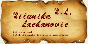 Milunika Lackanović vizit kartica